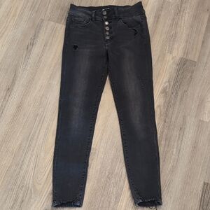 Flying Monkey Black Button-Up Skinny Jeans